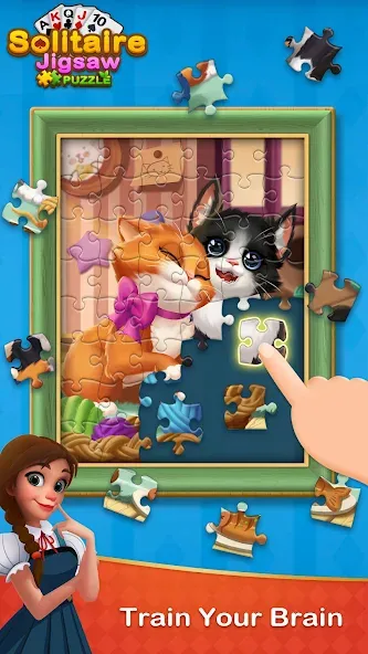 Solitaire Jigsaw Puzzle MOD — Все пазлы открыты и без рекламы на Андроид — скриншот 1