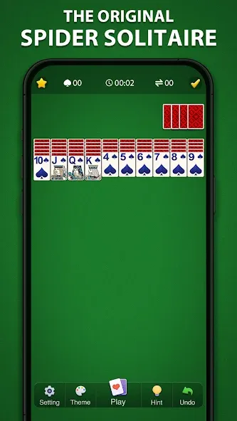 Spider Solitaire Classic MOD — Без рекламы на Андроид — скриншот 1 Spider Solitaire Classic MOD — Без рекламы на Андроид — скриншот 1