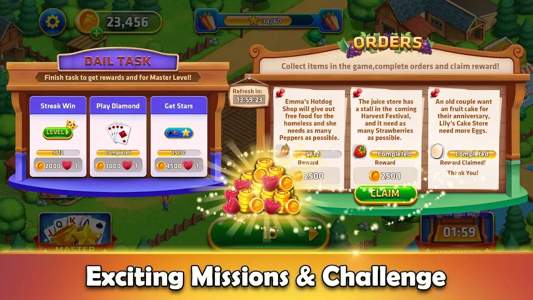 Скачать Tripeaks Solitaire - Home Town с модом — Много денег — скриншот 4 Скачать Tripeaks Solitaire - Home Town с модом — Много денег — скриншот 4