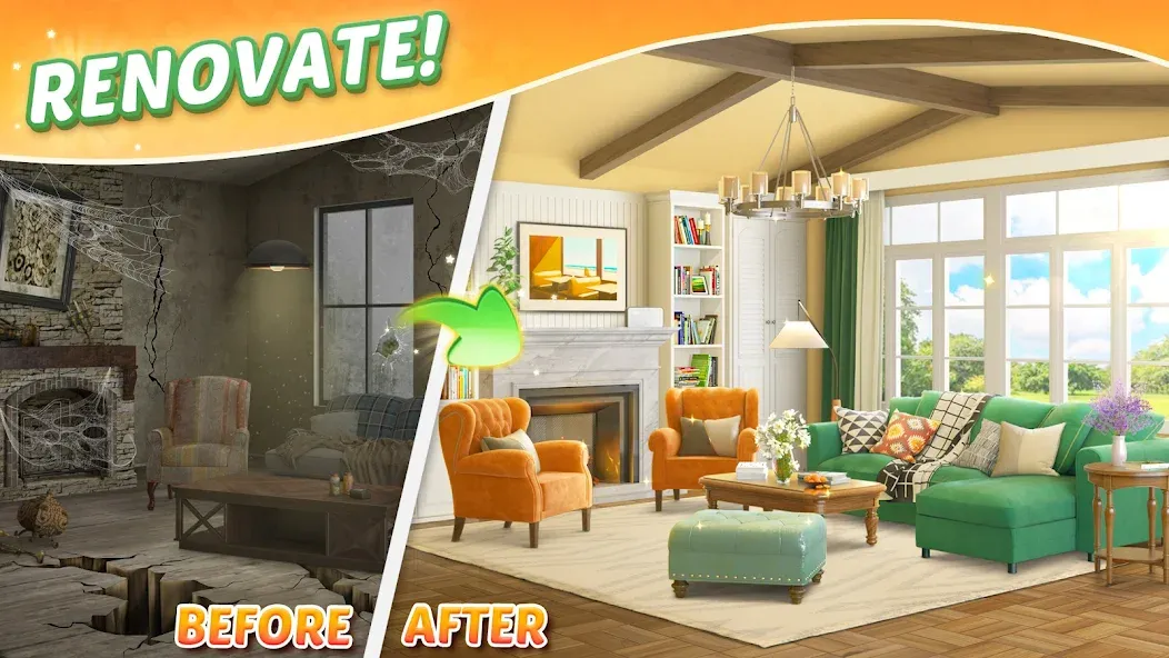 Solitaire Dream Decor — Мод: Много денег — скриншот 2