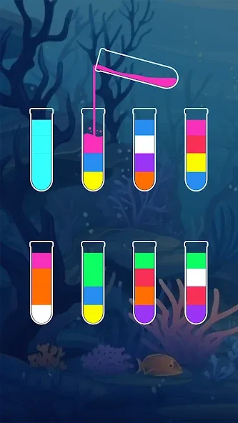 Скачать SortPuz: Water Sort Puzzle MOD APK — Много денег и без рекламы — скриншот 2 Скачать SortPuz: Water Sort Puzzle MOD APK — Много денег и без рекламы — скриншот 2