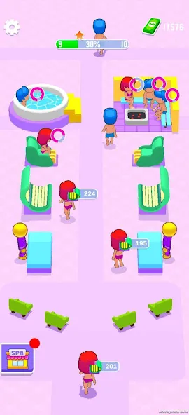 Взлом IDLE Spa Salon - 3D Arcade — Много денег — скриншот 1