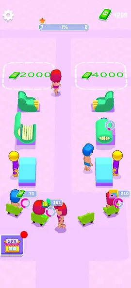 Взлом IDLE Spa Salon - 3D Arcade — Много денег — скриншот 2