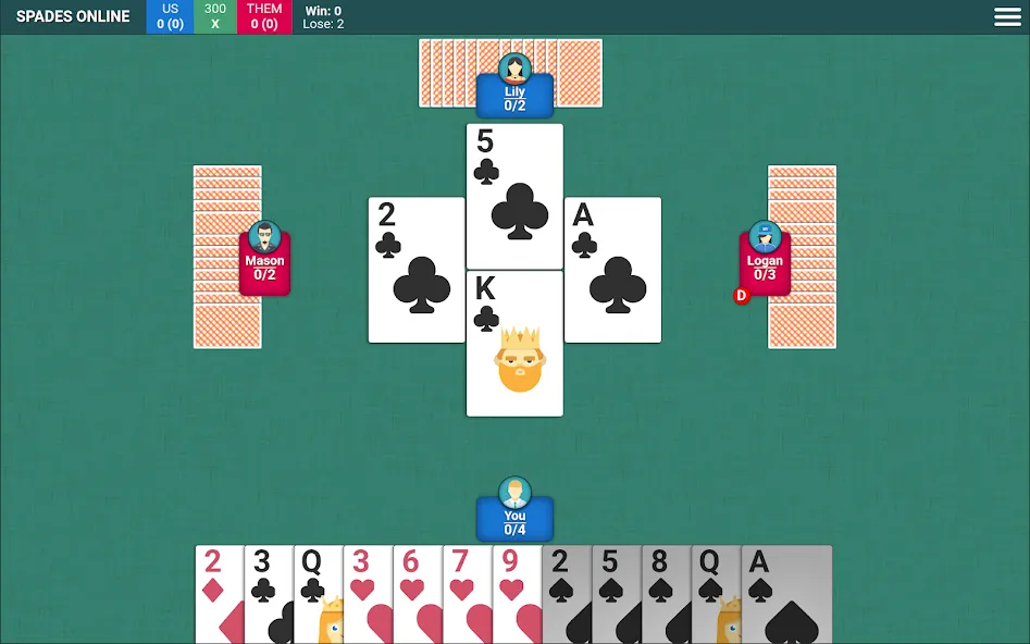 Spades Card Game — Мод: Много денег — скриншот 5