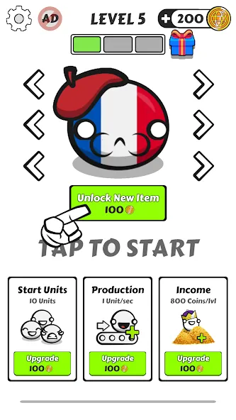 Country Balls Io: Battle Arena на Андроид — Много денег — скриншот 2