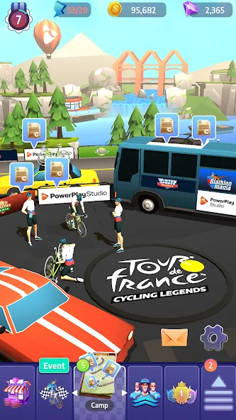Скачать взлом Tour de France Cycling Legends на Андроид — Много денег — скриншот 3 Скачать взлом Tour de France Cycling Legends на Андроид — Много денег — скриншот 3