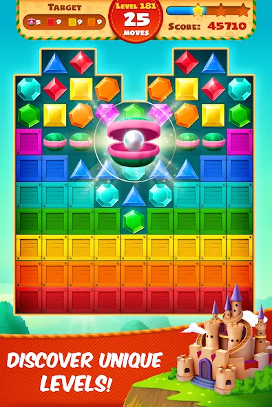 Взломанная Jewel Empire : Quest & Match 3 на Андроид — Много денег — скриншот 3