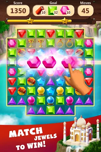 Скачать Jewels Planet - Match 3 Puzzle на Андроид — Много жизней и ходов — скриншот 1