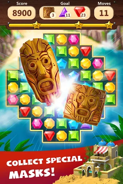 Скачать Jewels Planet - Match 3 Puzzle на Андроид — Много жизней и ходов — скриншот 5