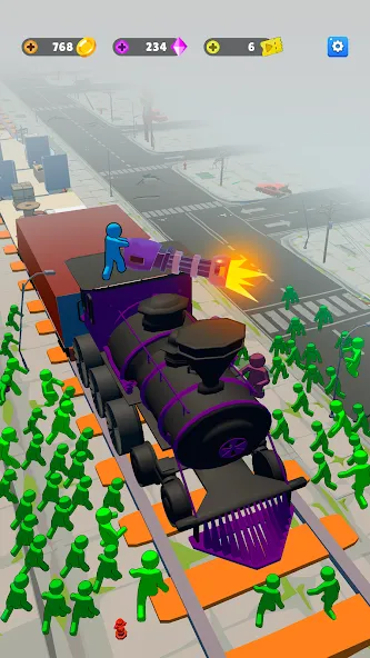 Скачать взлом Train Defense: Zombie Game на Андроид — Много денег — скриншот 1