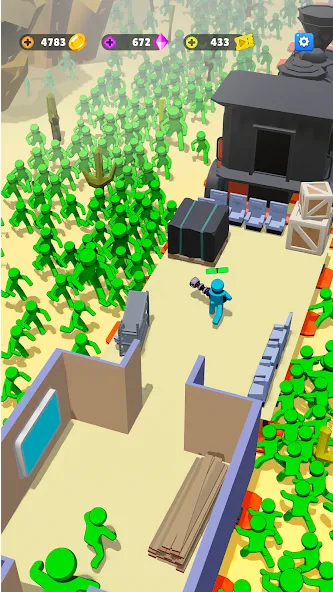 Скачать взлом Train Defense: Zombie Game на Андроид — Много денег — скриншот 2