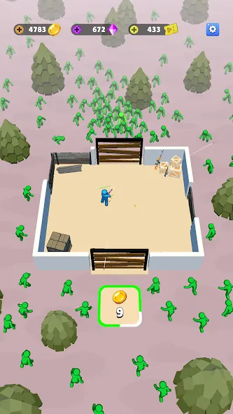 Скачать взлом Train Defense: Zombie Game на Андроид — Много денег — скриншот 4