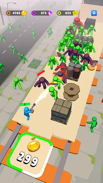 Скачать взлом Train Defense: Zombie Game на Андроид — Много денег — скриншот 5