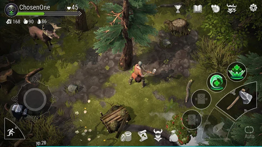 Frostborn: Action RPG — Взломанная версия (Много денег и без перезарядки навыков) — скриншот 1