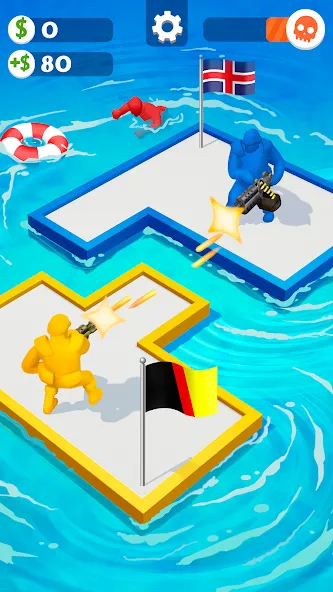 Скачать War of Rafts: Crazy Sea Battle (Мод: Много денег) на Андроид — скриншот 3 Скачать War of Rafts: Crazy Sea Battle (Мод: Много денег) на Андроид — скриншот 3