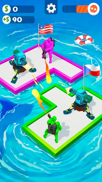 Скачать War of Rafts: Crazy Sea Battle (Мод: Много денег) на Андроид — скриншот 4 Скачать War of Rafts: Crazy Sea Battle (Мод: Много денег) на Андроид — скриншот 4