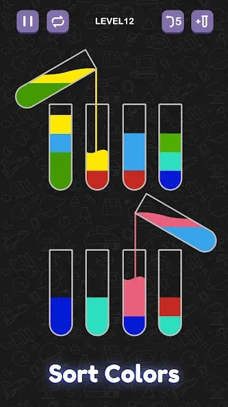 Water Sort Puzzle - Sort Color Mod APK Много денег и без рекламы — Скачать на Андроид — скриншот 3