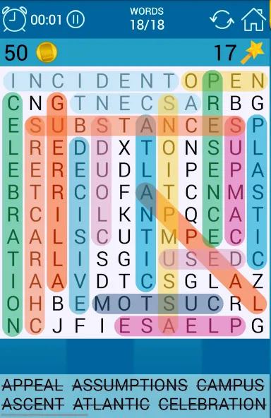 Скачать Word Search (Мод: Бесконечные подсказки) на Андроид — скриншот 5